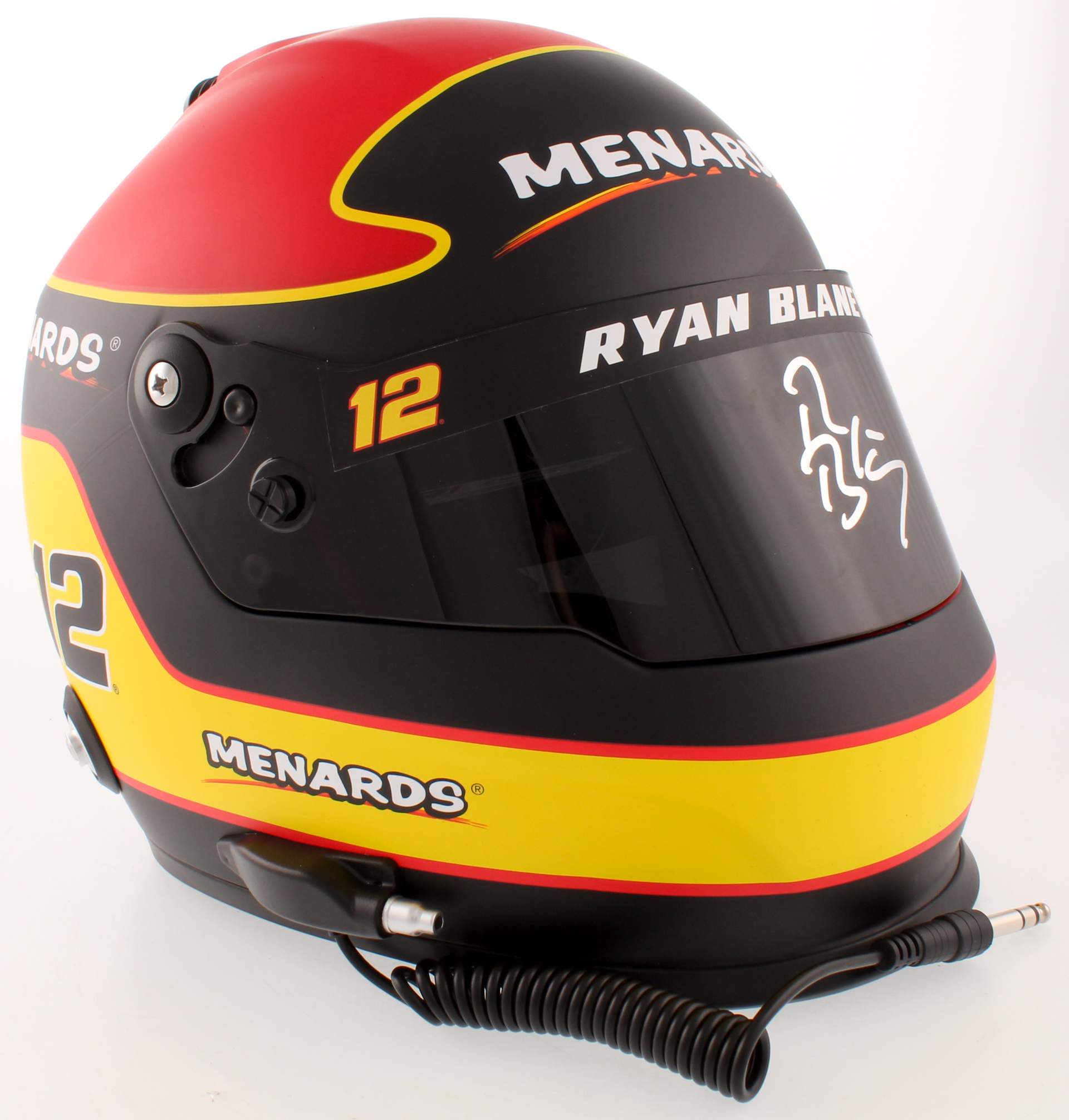 Ryan Blaney Signed NASCAR Menards Full-Size Helmet (PA COA) at PristineAuction.com Ryan Blaney Signed NASCAR Menards Full-Size Helmet (PA COA) at PristineAuction.com