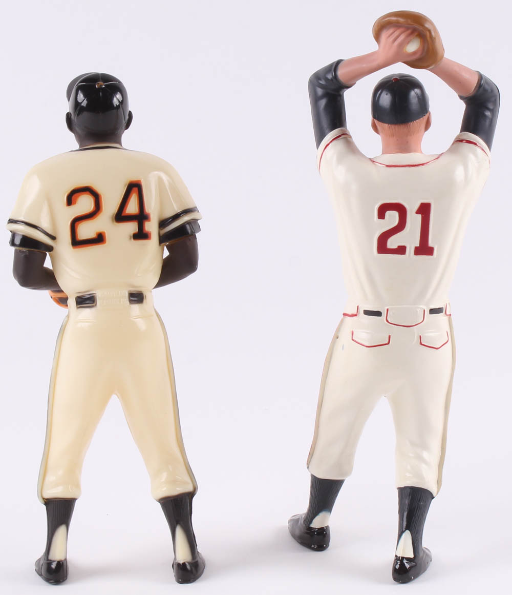 Lot of (2) 1988 Hartland 25th Anniversary Baseball Statues with Warren Spahn & Willie Mays Plastic Figurines at PristineAuction.com Lot of (2) 1988 Hartland 25th Anniversary Baseball Statues with Warren Spahn & Willie Mays Plastic Figurines at PristineAuction.com