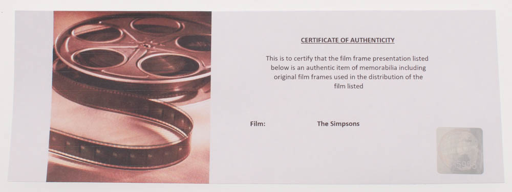 "The Simpsons Movie" LE 8x10 Custom Matted Original Film / Movie Cell Display at PristineAuction.com "The Simpsons Movie" LE 8x10 Custom Matted Original Film / Movie Cell Display at PristineAuction.com