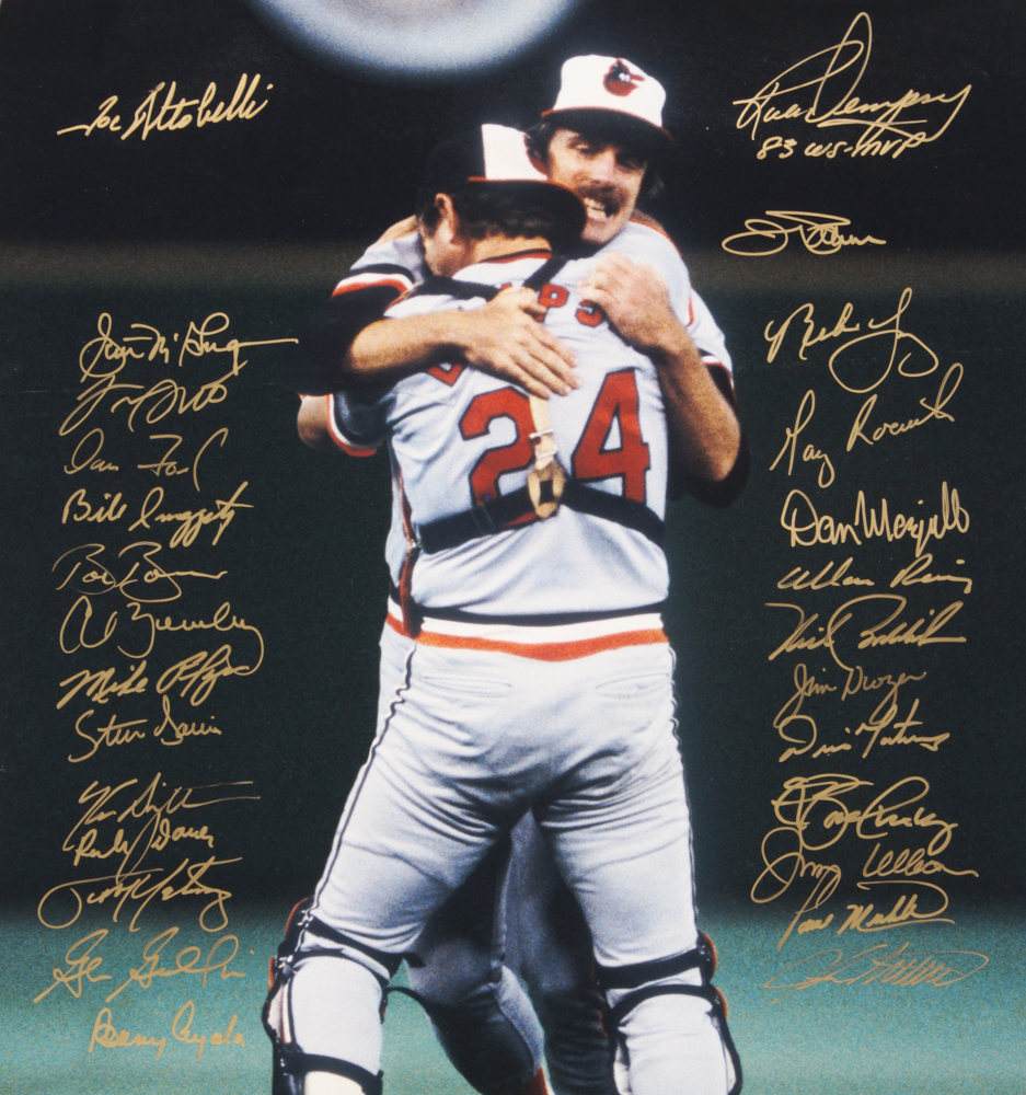1983 Baltimore Orioles 16x20 Photo Team-Signed by (27) with Joe Altobelli, Jim Palmer, Rick Dempsey, Ken Singleton, Rich Dauer (MAB Hologram) at PristineAuction.com 1983 Baltimore Orioles 16x20 Photo Team-Signed by (27) with Joe Altobelli, Jim Palmer, Rick Dempsey, Ken Singleton, Rich Dauer (MAB Hologram) at PristineAuction.com
