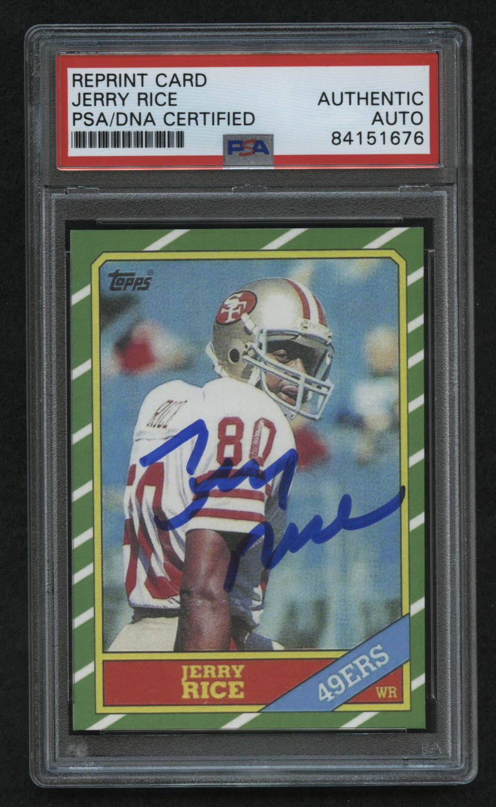 Jerry Rice All Pro Rookie Jerry Rice Signed Rookie Reprint Card (PSA Encapsulated) | Pristine Auction