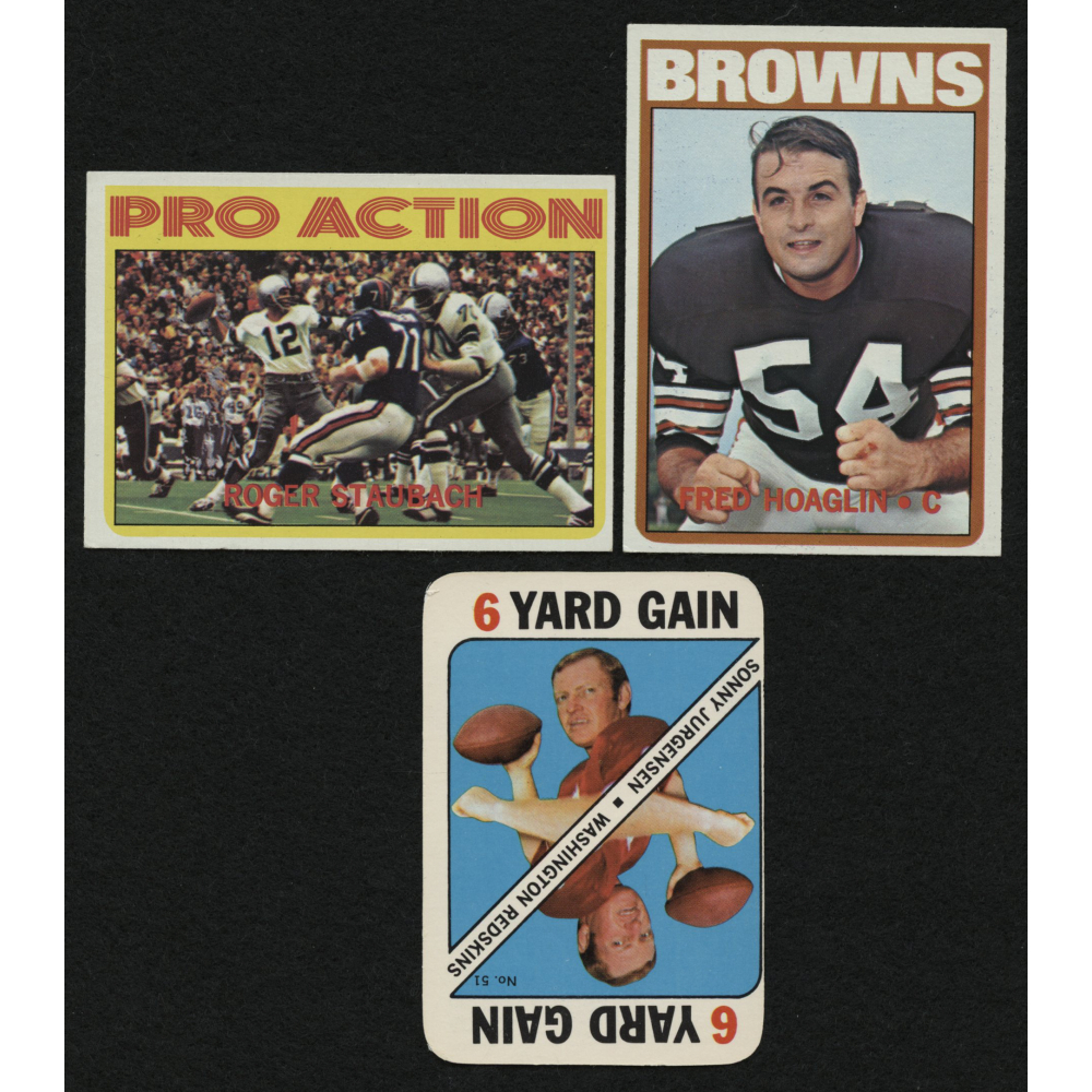 Lot of (3) Football Cards with 1971 Topps Game Inserts #51 Sonny ...