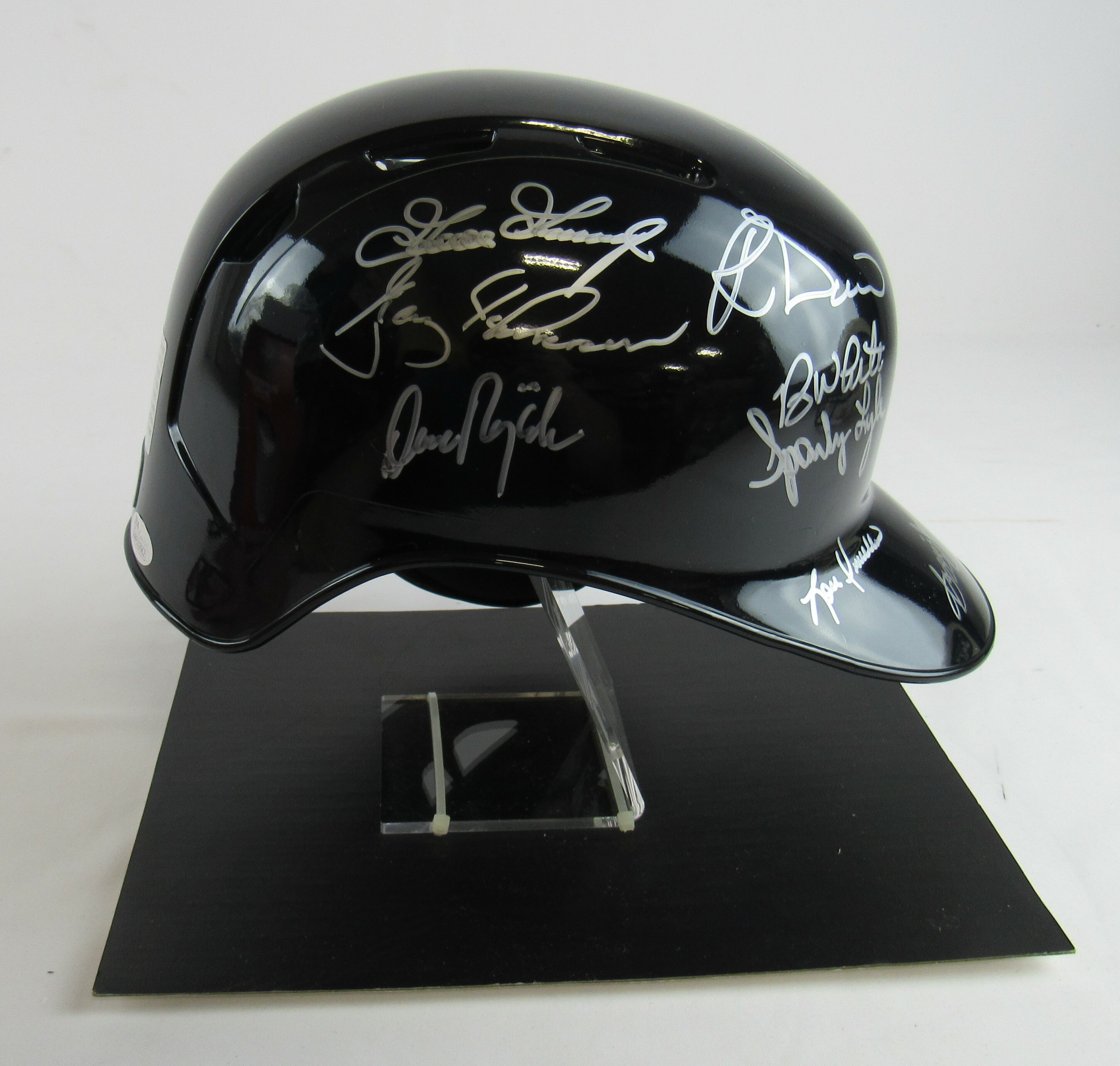 1978 Yankees Full-Size Batting Helmet Team-Signed by (21) with Dave Raisich, Ron Guidry, Reggie Jackson, Goose Gossage, Ron Davis (JSA Hologram) at PristineAuction.com 1978 Yankees Full-Size Batting Helmet Team-Signed by (21) with Dave Raisich, Ron Guidry, Reggie Jackson, Goose Gossage, Ron Davis (JSA Hologram) at PristineAuction.com