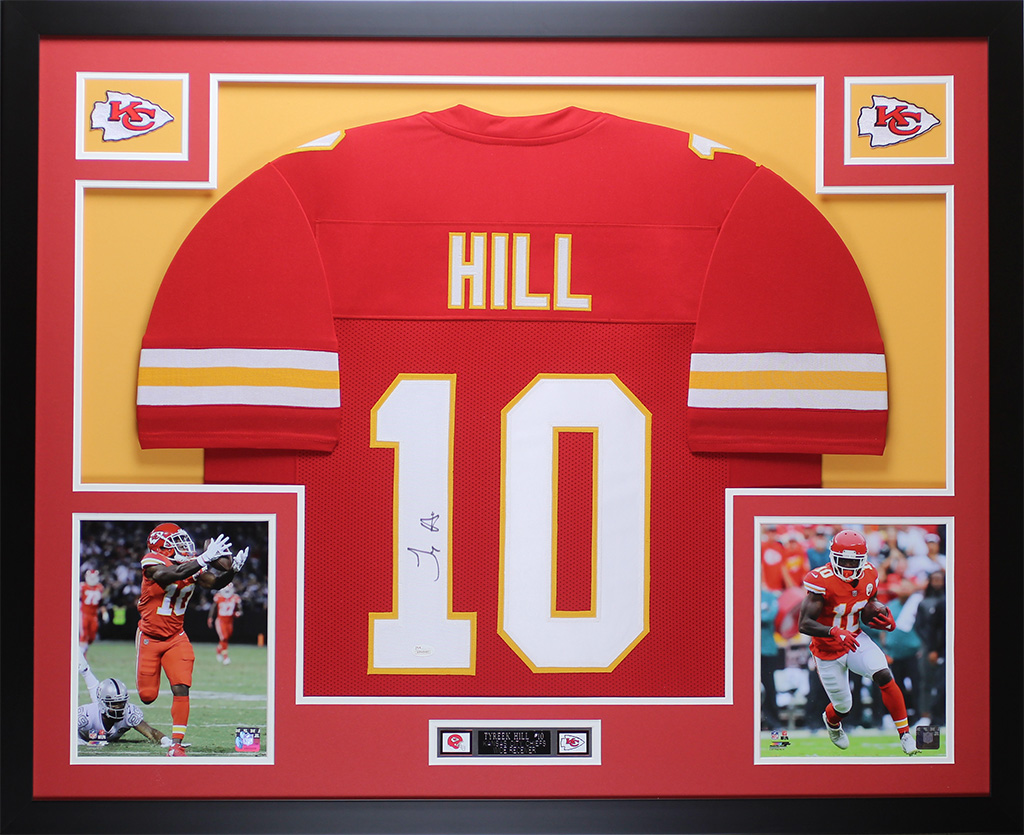 Tyreek Hill Signed 35x43 Custom Framed Jersey (JSA COA) at PristineAuction.com Tyreek Hill Signed 35x43 Custom Framed Jersey (JSA COA) at PristineAuction.com