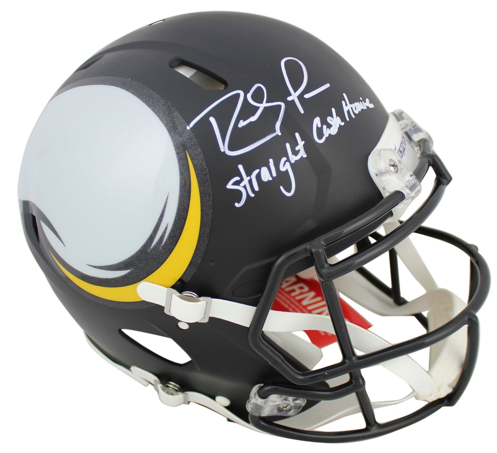 Randy Moss Signed Vikings Full-Size Authentic On-Field AMP Alternate Speed Helmet Inscribed "Straight Cash Homie" (Beckett COA) at PristineAuction.com Randy Moss Signed Vikings Full-Size Authentic On-Field AMP Alternate Speed Helmet Inscribed "Straight Cash Homie" (Beckett COA) at PristineAuction.com
