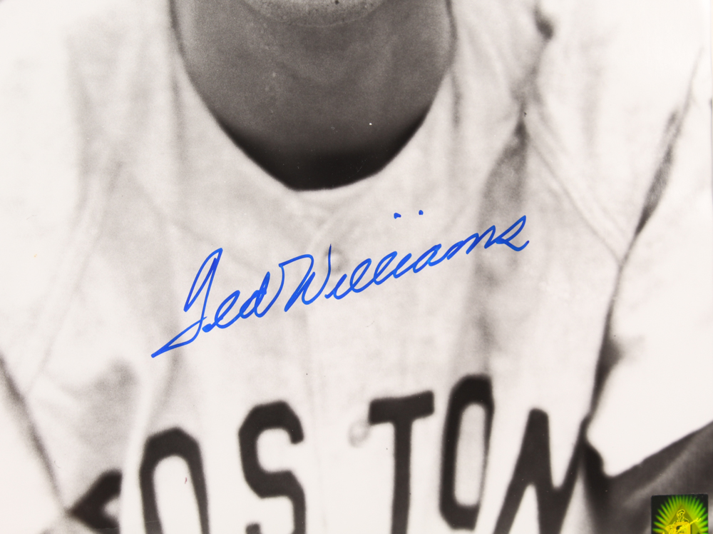 Ted Williams Signed Boston Red Sox 21x25 Custom Framed Photo Display with Williams Pin (PSA LOA & Ted Williams Hologram) at PristineAuction.com Ted Williams Signed Boston Red Sox 21x25 Custom Framed Photo Display with Williams Pin (PSA LOA & Ted Williams Hologram) at PristineAuction.com