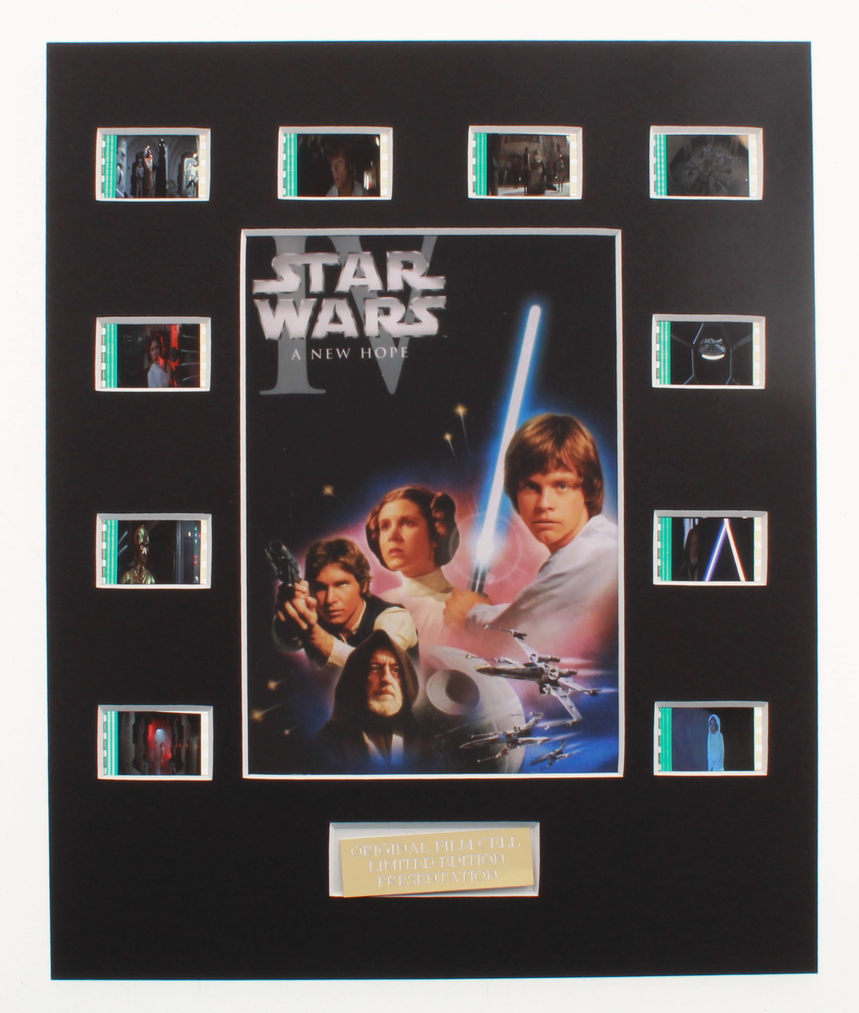"Star Wars: Episode IV – A New Hope" LE 8x10 Custom Matted Original Film / Movie Cell Display at PristineAuction.com "Star Wars: Episode IV – A New Hope" LE 8x10 Custom Matted Original Film / Movie Cell Display at PristineAuction.com
