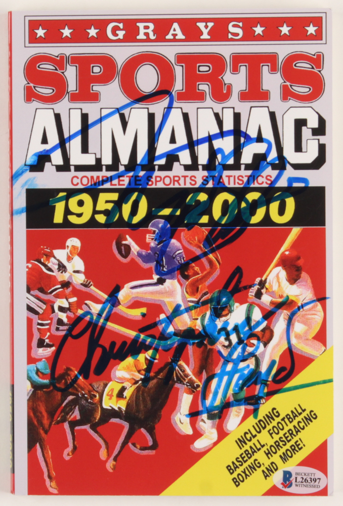 Michael J. Fox & Christopher Lloyd Signed "Grays Sports Almanac 19502000" Paperback Book