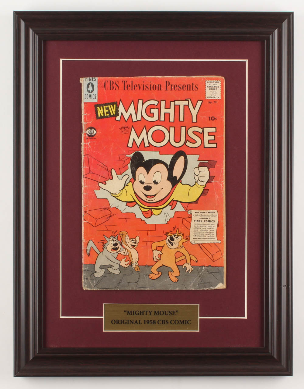 Vintage 1958 "Mighty Mouse" 13.5x17.5 Custom Framed Comic Book Display at PristineAuction.com Vintage 1958 "Mighty Mouse" 13.5x17.5 Custom Framed Comic Book Display at PristineAuction.com