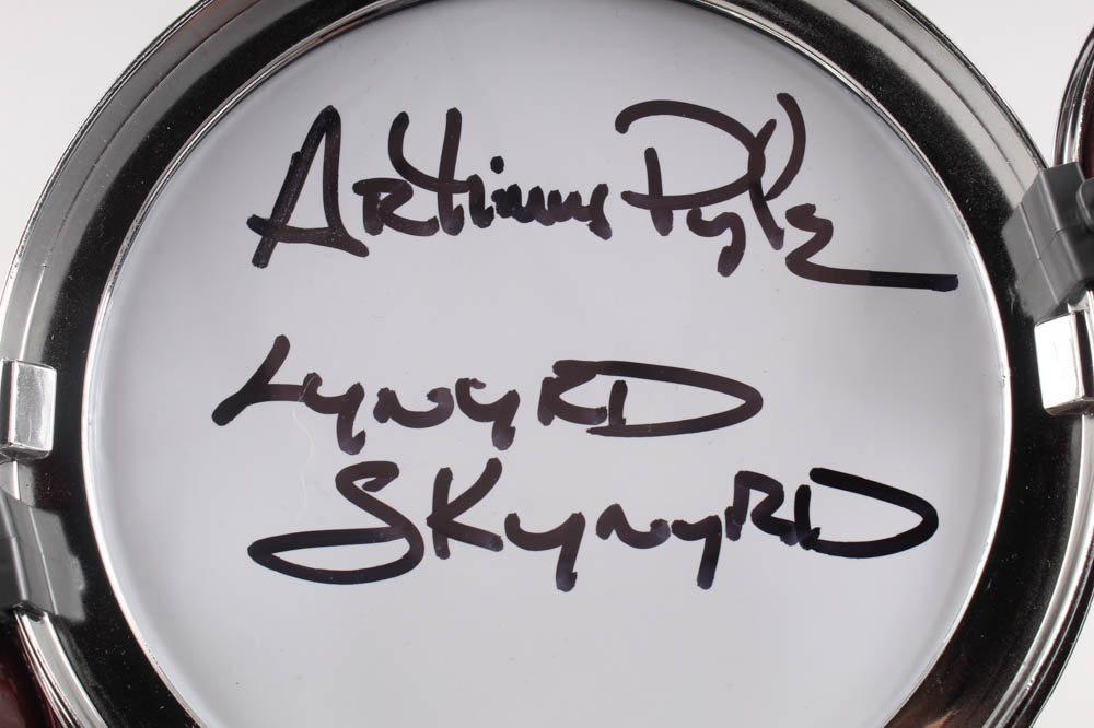 Artimus Pyle Signed Desktop 4-IN-1 Mini Drum Set Inscribed "Lynyrd Skynyrd" (JSA COA) at PristineAuction.com Artimus Pyle Signed Desktop 4-IN-1 Mini Drum Set Inscribed "Lynyrd Skynyrd" (JSA COA) at PristineAuction.com