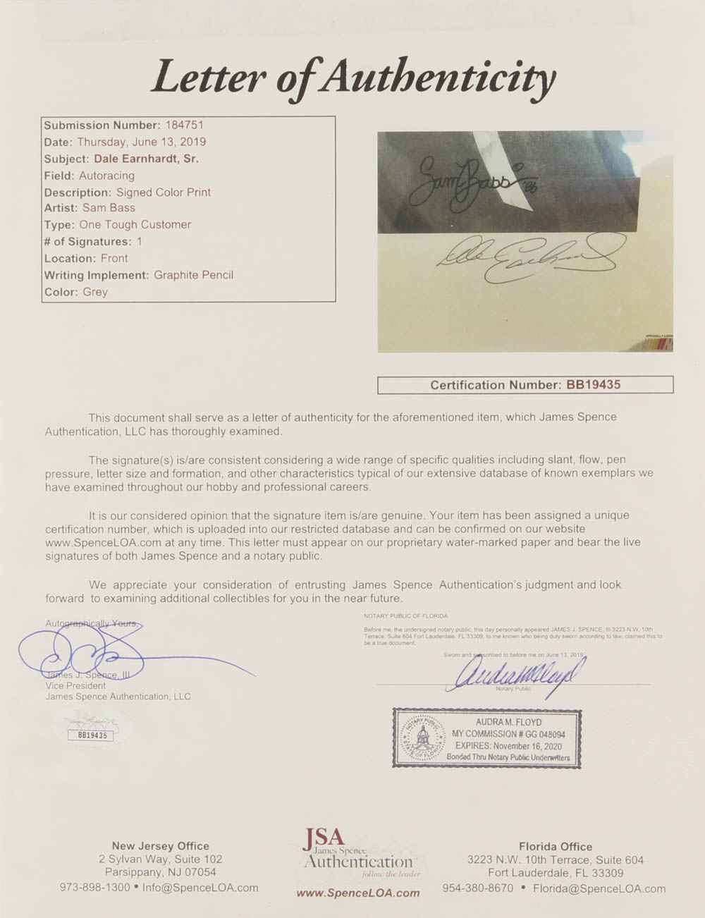 Dale Earnhardt Sr. Signed "One Tough Customer!" 24.5x26.5 Custom Framed Lithograph Display (JSA LOA) at PristineAuction.com Dale Earnhardt Sr. Signed "One Tough Customer!" 24.5x26.5 Custom Framed Lithograph Display (JSA LOA) at PristineAuction.com