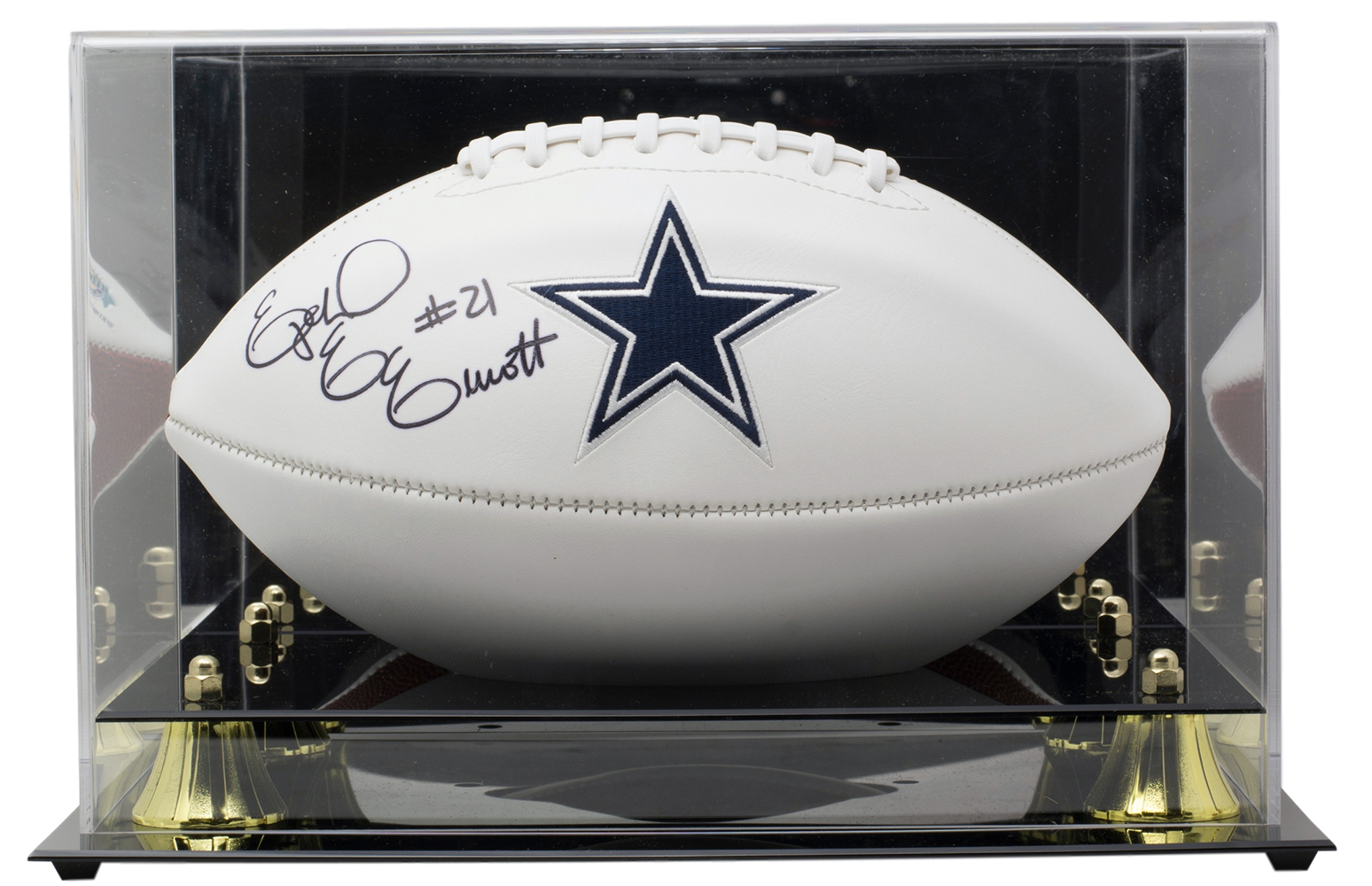 Ezekiel Elliott Signed Dallas Cowboys Logo Football with High-Quality Display Case (Beckett COA) at PristineAuction.com Ezekiel Elliott Signed Dallas Cowboys Logo Football with High-Quality Display Case (Beckett COA) at PristineAuction.com