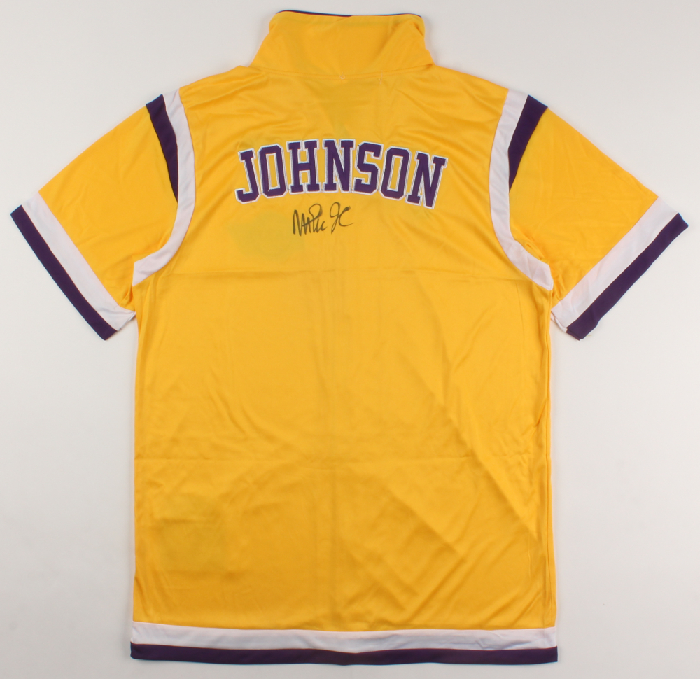 Magic Johnson Signed Lakers Warm-Up Jersey (PSA COA) at PristineAuction.com Magic Johnson Signed Lakers Warm-Up Jersey (PSA COA) at PristineAuction.com