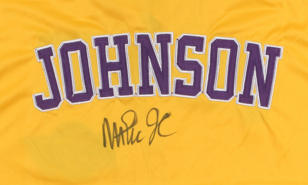 Magic Johnson Signed Lakers Warm-Up Jersey (PSA COA) at PristineAuction.com Magic Johnson Signed Lakers Warm-Up Jersey (PSA COA) at PristineAuction.com