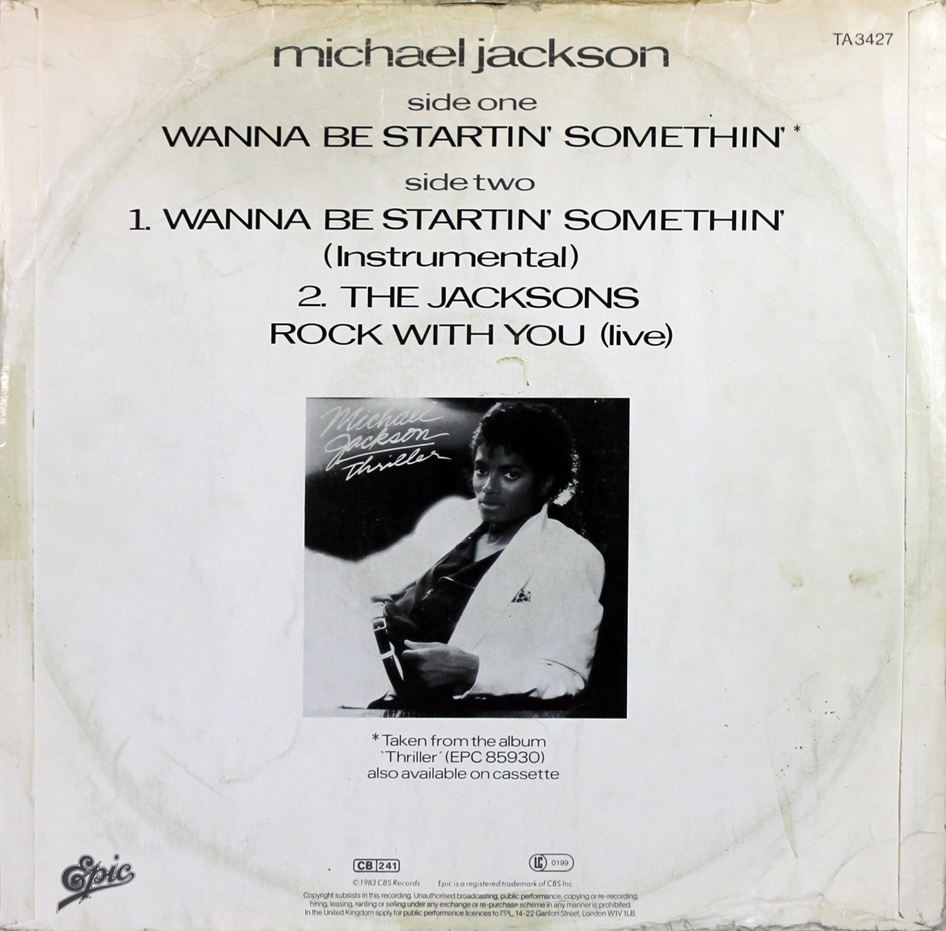 Michael Jackson Signed "Wanna Be Startin' Somethin'" Vinyl Record Album (Beckett LOA) at PristineAuction.com Michael Jackson Signed "Wanna Be Startin' Somethin'" Vinyl Record Album (Beckett LOA) at PristineAuction.com