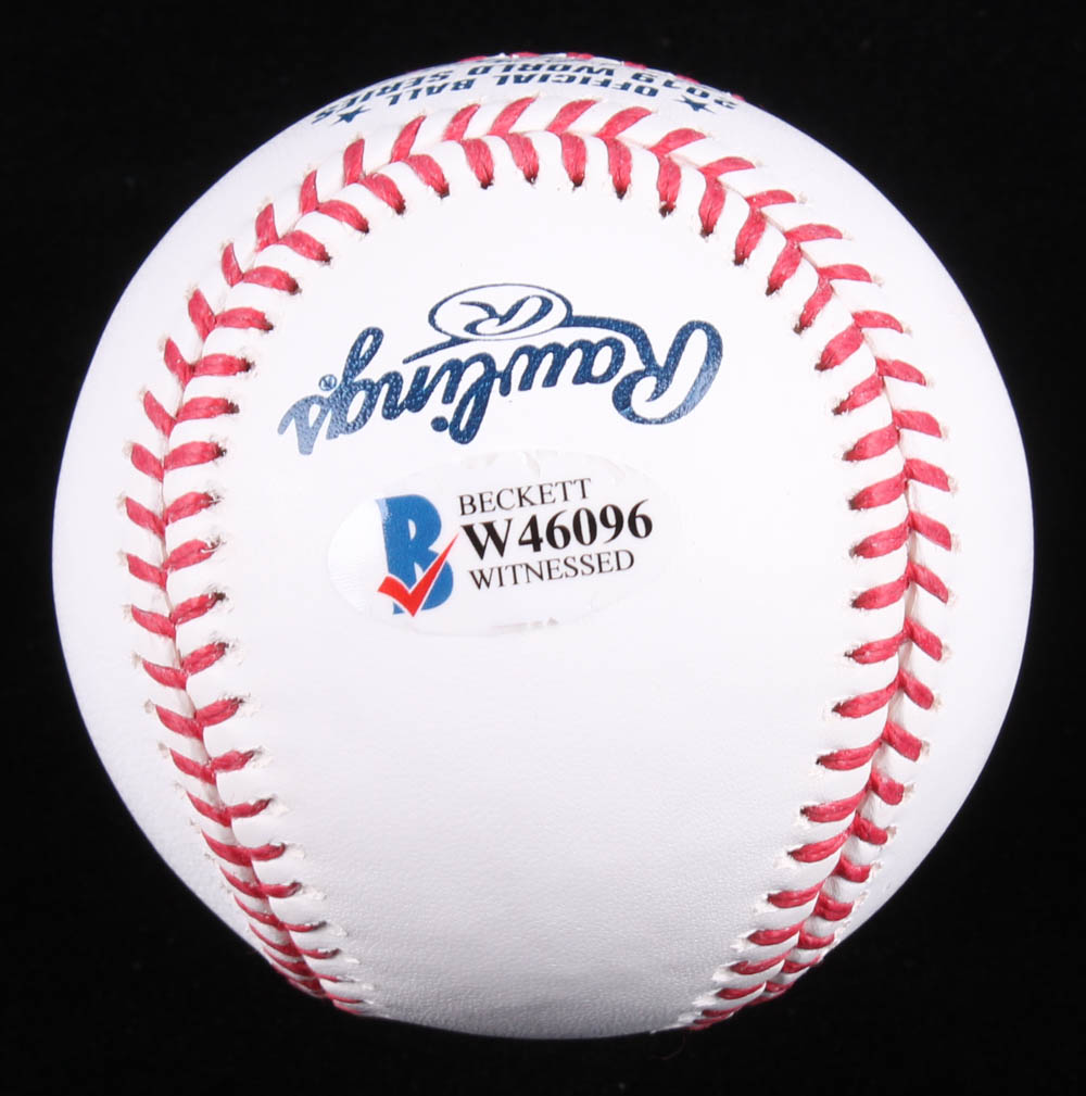 Anibal Sanchez Signed 2019 World Series Baseball (Beckett COA) at PristineAuction.com Anibal Sanchez Signed 2019 World Series Baseball (Beckett COA) at PristineAuction.com