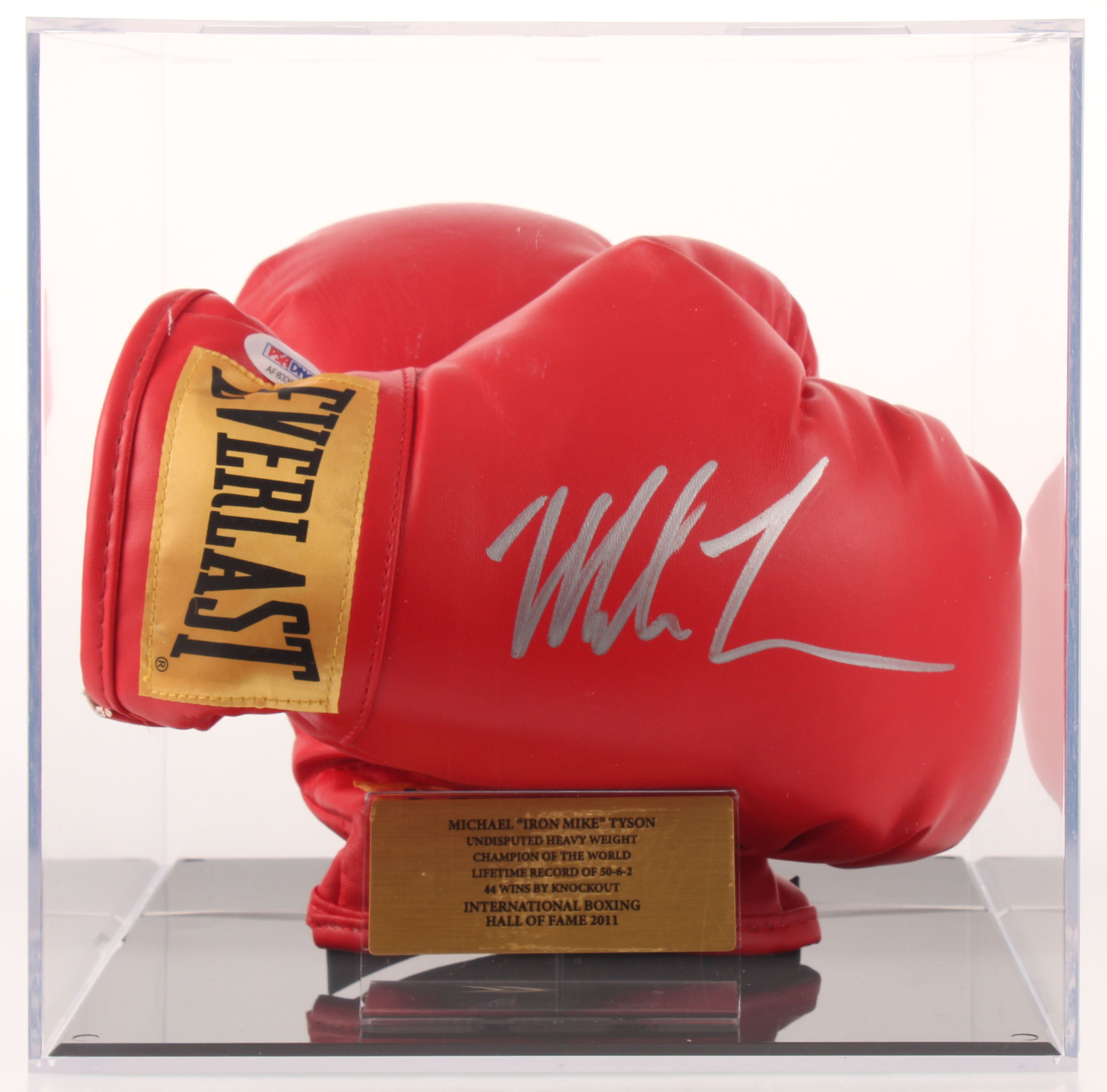 Mike Tyson Signed Everlast Boxing Glove Pair with Display Case (PSA COA) at PristineAuction.com Mike Tyson Signed Everlast Boxing Glove Pair with Display Case (PSA COA) at PristineAuction.com