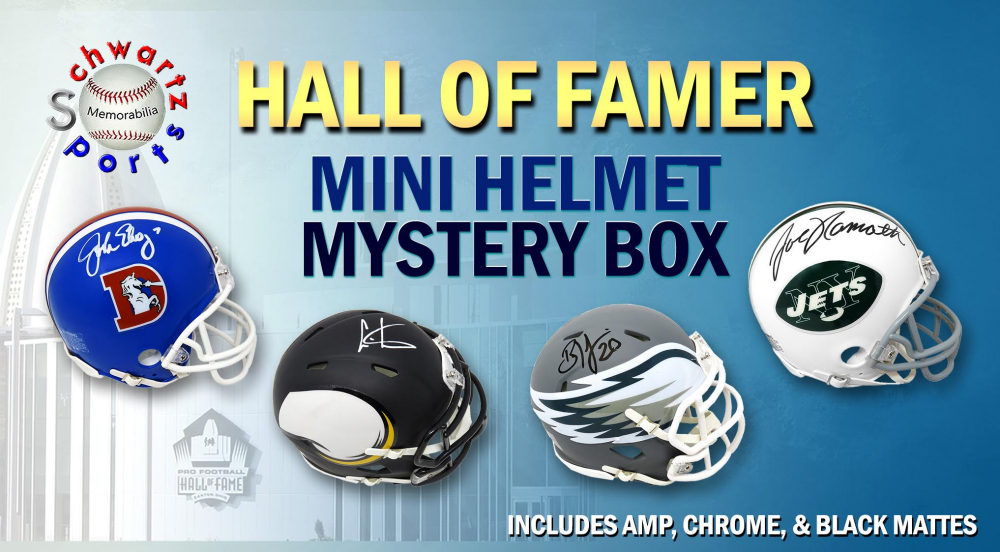Schwartz Sports Football Hall of Famer Signed Mini Helmet Mystery Box