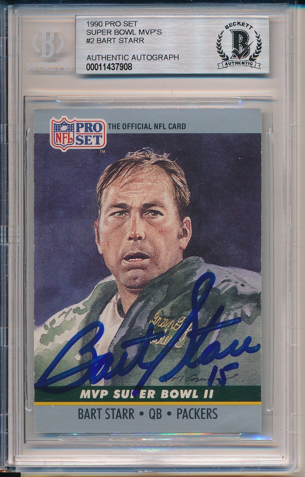Bart Starr Signed 1990 Pro Set Super Bowl MVP's #2 (BGS Encapsulated) at PristineAuction.com Bart Starr Signed 1990 Pro Set Super Bowl MVP's #2 (BGS Encapsulated) at PristineAuction.com