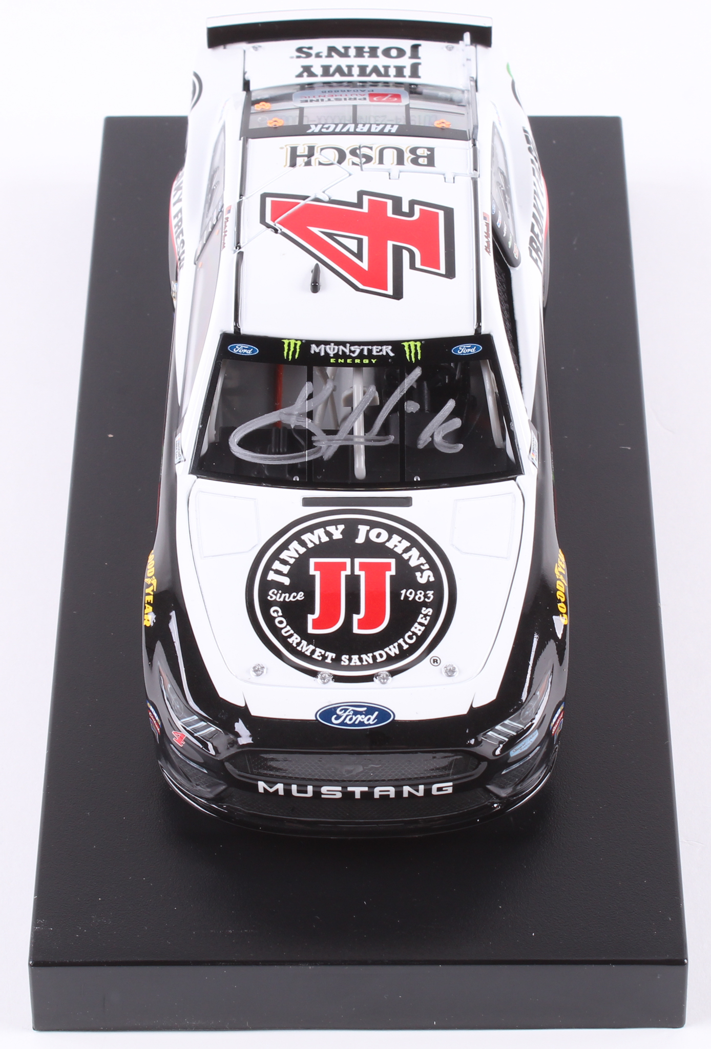 Kevin Harvick Signed NASCAR #4 Jimmy Johns 2019 Mustang - 1:24 Premium Action Diecast Car (PA COA) at PristineAuction.com Kevin Harvick Signed NASCAR #4 Jimmy Johns 2019 Mustang - 1:24 Premium Action Diecast Car (PA COA) at PristineAuction.com
