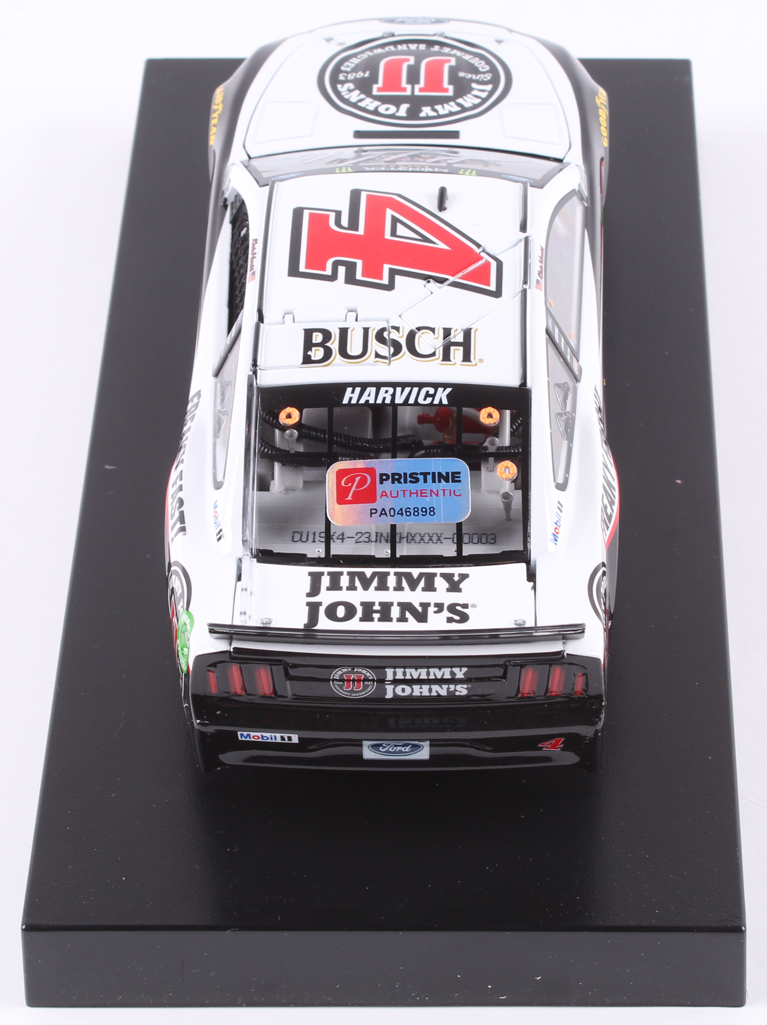 Kevin Harvick Signed NASCAR #4 Jimmy Johns 2019 Mustang - 1:24 Premium Action Diecast Car (PA COA) at PristineAuction.com Kevin Harvick Signed NASCAR #4 Jimmy Johns 2019 Mustang - 1:24 Premium Action Diecast Car (PA COA) at PristineAuction.com