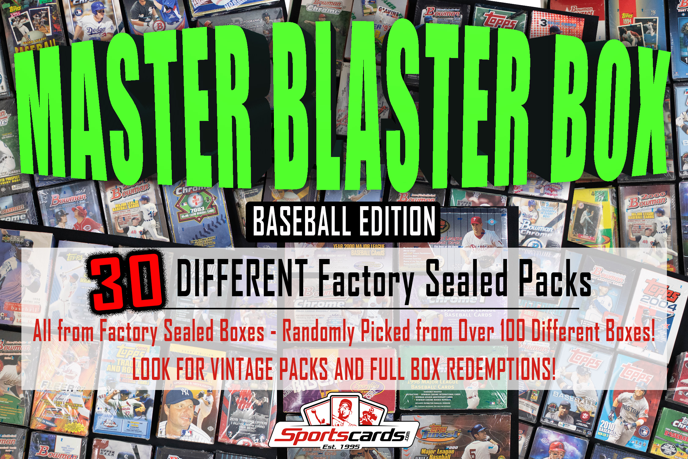 “Master Blaster Mystery Box” (30) Different Factory Sealed Packs – Baseball Edition at PristineAuction.com “Master Blaster Mystery Box” (30) Different Factory Sealed Packs – Baseball Edition at PristineAuction.com