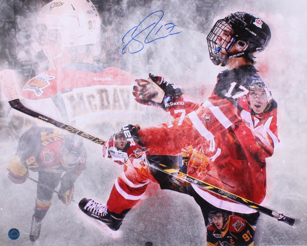 Connor McDavid Signed Team Canada 16x20 Photo (AJ's Sports World COA) at PristineAuction.com Connor McDavid Signed Team Canada 16x20 Photo (AJ's Sports World COA) at PristineAuction.com