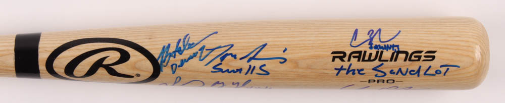 "The Sandlot" Rawlings Pro Baseball Bat Cast-Signed by (6) with Tom Guiry, Chauncey Leopardi, Marty York, Shane Obedzinski with (6) Character Inscriptions (JSA COA) at PristineAuction.com "The Sandlot" Rawlings Pro Baseball Bat Cast-Signed by (6) with Tom Guiry, Chauncey Leopardi, Marty York, Shane Obedzinski with (6) Character Inscriptions (JSA COA) at PristineAuction.com