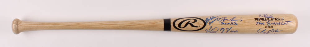 "The Sandlot" Rawlings Pro Baseball Bat Cast-Signed by (6) with Tom Guiry, Chauncey Leopardi, Marty York, Shane Obedzinski with (6) Character Inscriptions (JSA COA) at PristineAuction.com "The Sandlot" Rawlings Pro Baseball Bat Cast-Signed by (6) with Tom Guiry, Chauncey Leopardi, Marty York, Shane Obedzinski with (6) Character Inscriptions (JSA COA) at PristineAuction.com