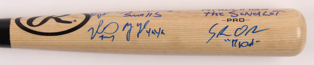 "The Sandlot" Rawlings Pro Baseball Bat Cast-Signed by (6) with Tom Guiry, Chauncey Leopardi, Marty York, Shane Obedzinski with (6) Character Inscriptions (JSA COA) at PristineAuction.com "The Sandlot" Rawlings Pro Baseball Bat Cast-Signed by (6) with Tom Guiry, Chauncey Leopardi, Marty York, Shane Obedzinski with (6) Character Inscriptions (JSA COA) at PristineAuction.com