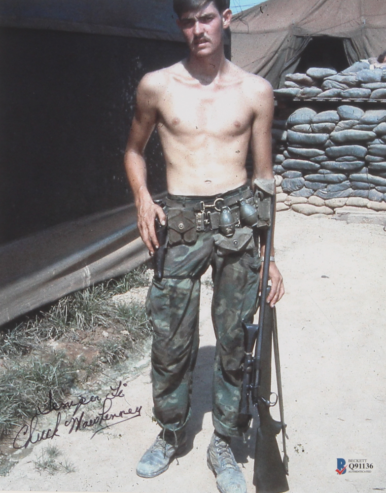 Chuck Mawhinney Signed 8x10 Photo Inscribed "Semper Fi" (Beckett COA) at PristineAuction.com Chuck Mawhinney Signed 8x10 Photo Inscribed "Semper Fi" (Beckett COA) at PristineAuction.com