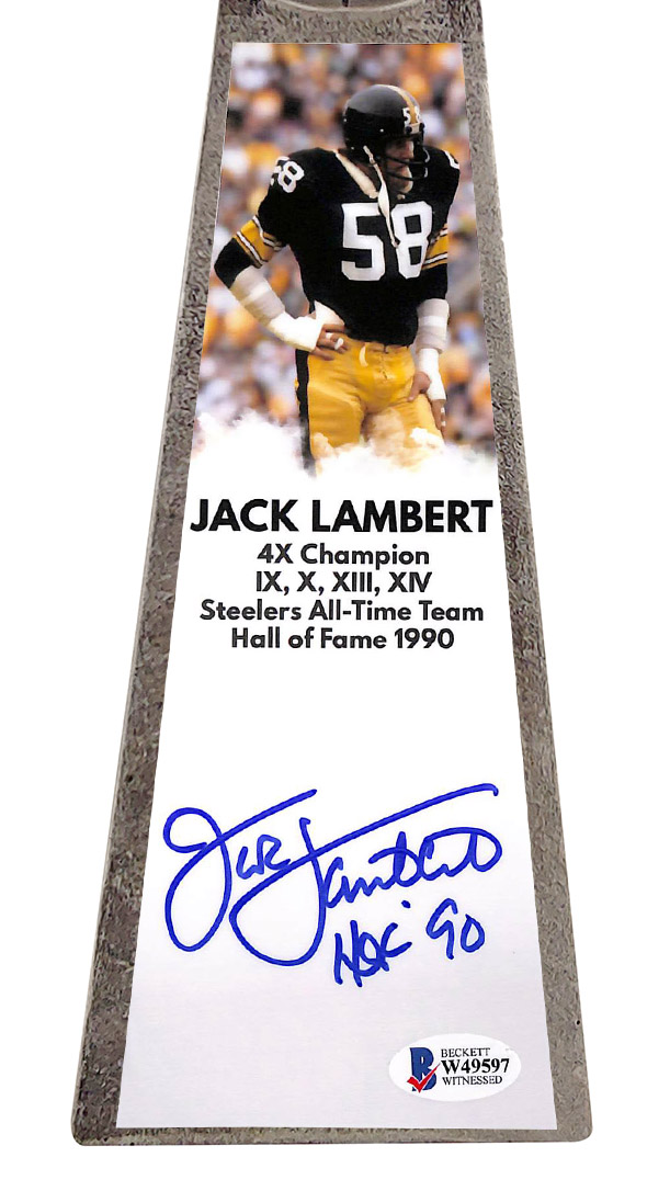 Jack Lambert Signed Steelers 15” Lombardi Football Championship Trophy Inscribed "HOF 90" (Beckett COA) at PristineAuction.com Jack Lambert Signed Steelers 15” Lombardi Football Championship Trophy Inscribed "HOF 90" (Beckett COA) at PristineAuction.com