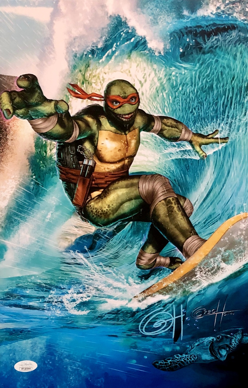 Greg Horn Signed Teenage Mutant Ninja Turtles "Surfs Up" 11x17 Lithograph (JSA COA) at PristineAuction.com Greg Horn Signed Teenage Mutant Ninja Turtles "Surfs Up" 11x17 Lithograph (JSA COA) at PristineAuction.com