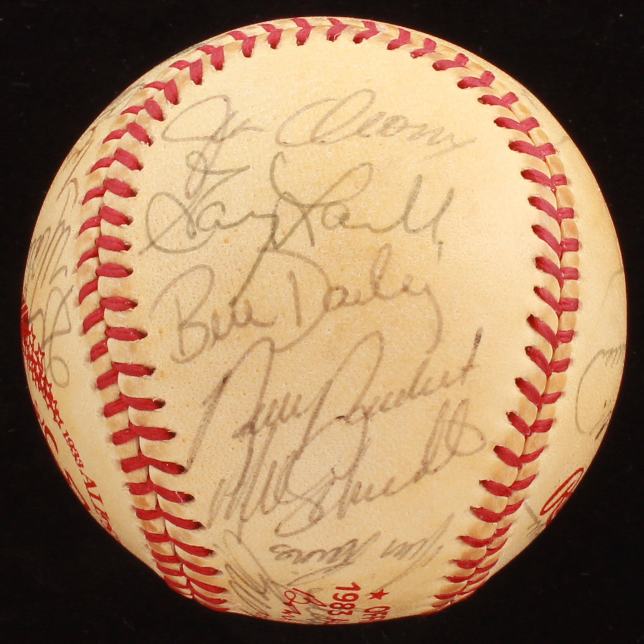 1983 All-Star Game Baseball Signed by (25) With Joe Torre, Mike Schmidt, Ozzie Smith, Whitey Herzog (SGC COA) at PristineAuction.com 1983 All-Star Game Baseball Signed by (25) With Joe Torre, Mike Schmidt, Ozzie Smith, Whitey Herzog (SGC COA) at PristineAuction.com