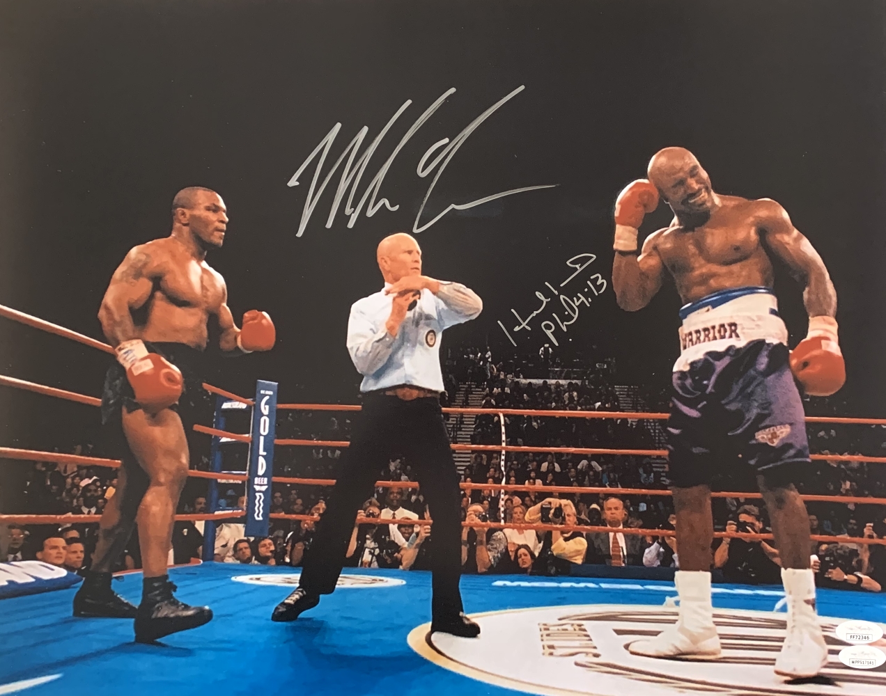 Mike Tyson & Evander Holyfield Signed 16x20 Photo (JSA COA) at PristineAuction.com Mike Tyson & Evander Holyfield Signed 16x20 Photo (JSA COA) at PristineAuction.com