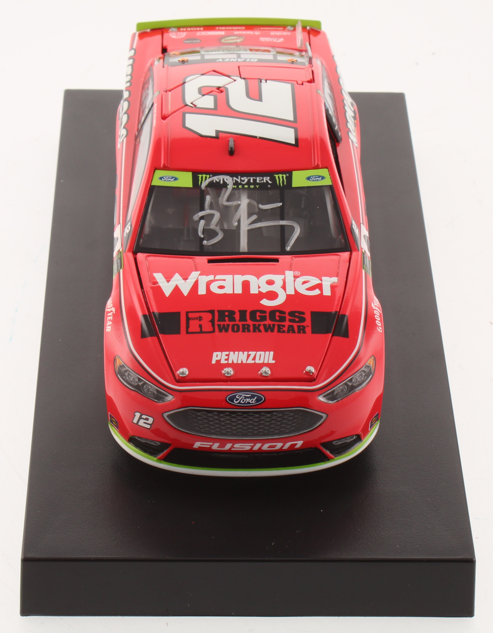 Ryan Blaney Signed NASCAR #12 Wrangler 2018 Fusion - 1:24 Premium Action Diecast Car (PA COA) at PristineAuction.com Ryan Blaney Signed NASCAR #12 Wrangler 2018 Fusion - 1:24 Premium Action Diecast Car (PA COA) at PristineAuction.com