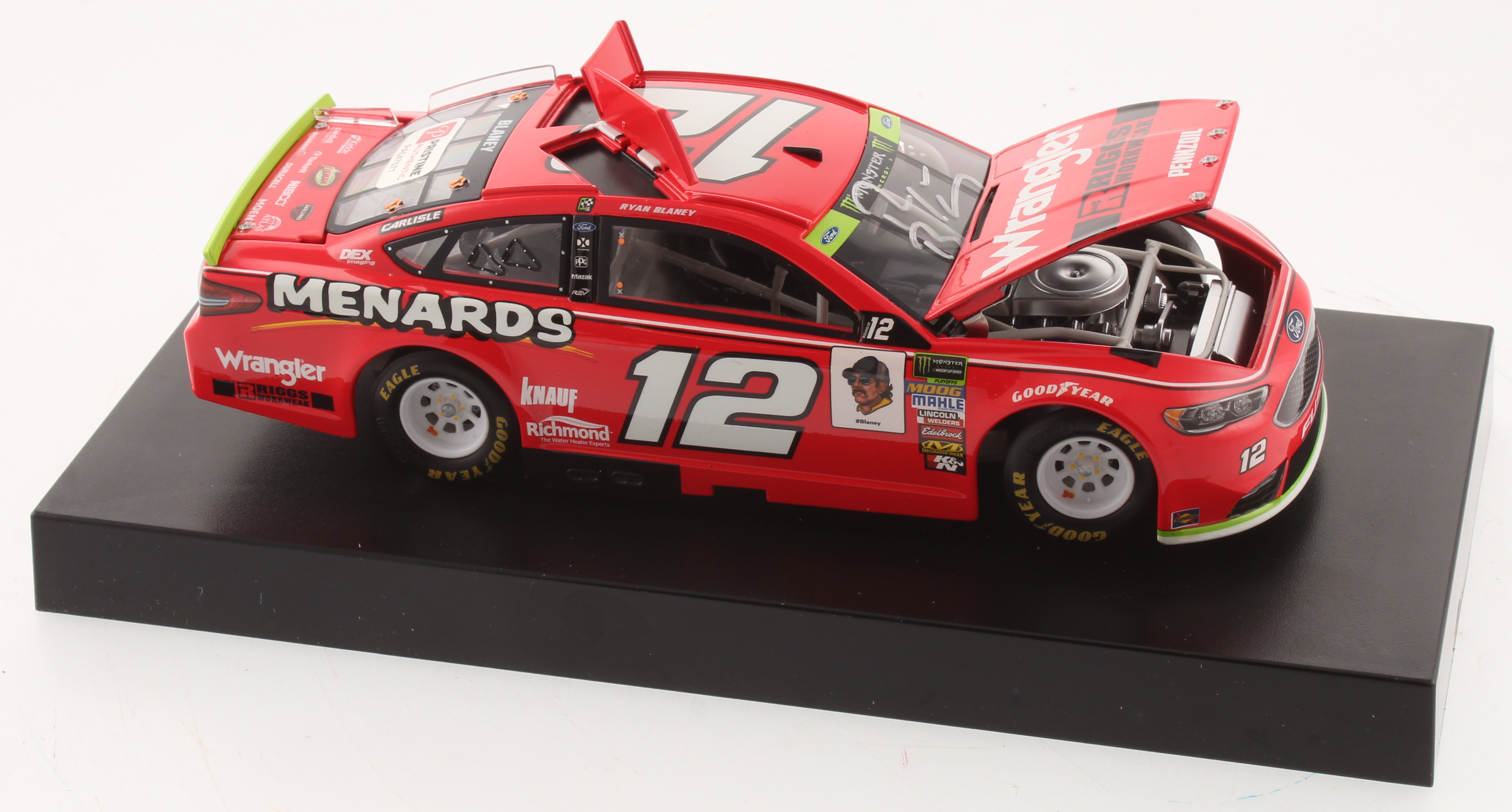 Ryan Blaney Signed NASCAR #12 Wrangler 2018 Fusion - 1:24 Premium Action Diecast Car (PA COA) at PristineAuction.com Ryan Blaney Signed NASCAR #12 Wrangler 2018 Fusion - 1:24 Premium Action Diecast Car (PA COA) at PristineAuction.com