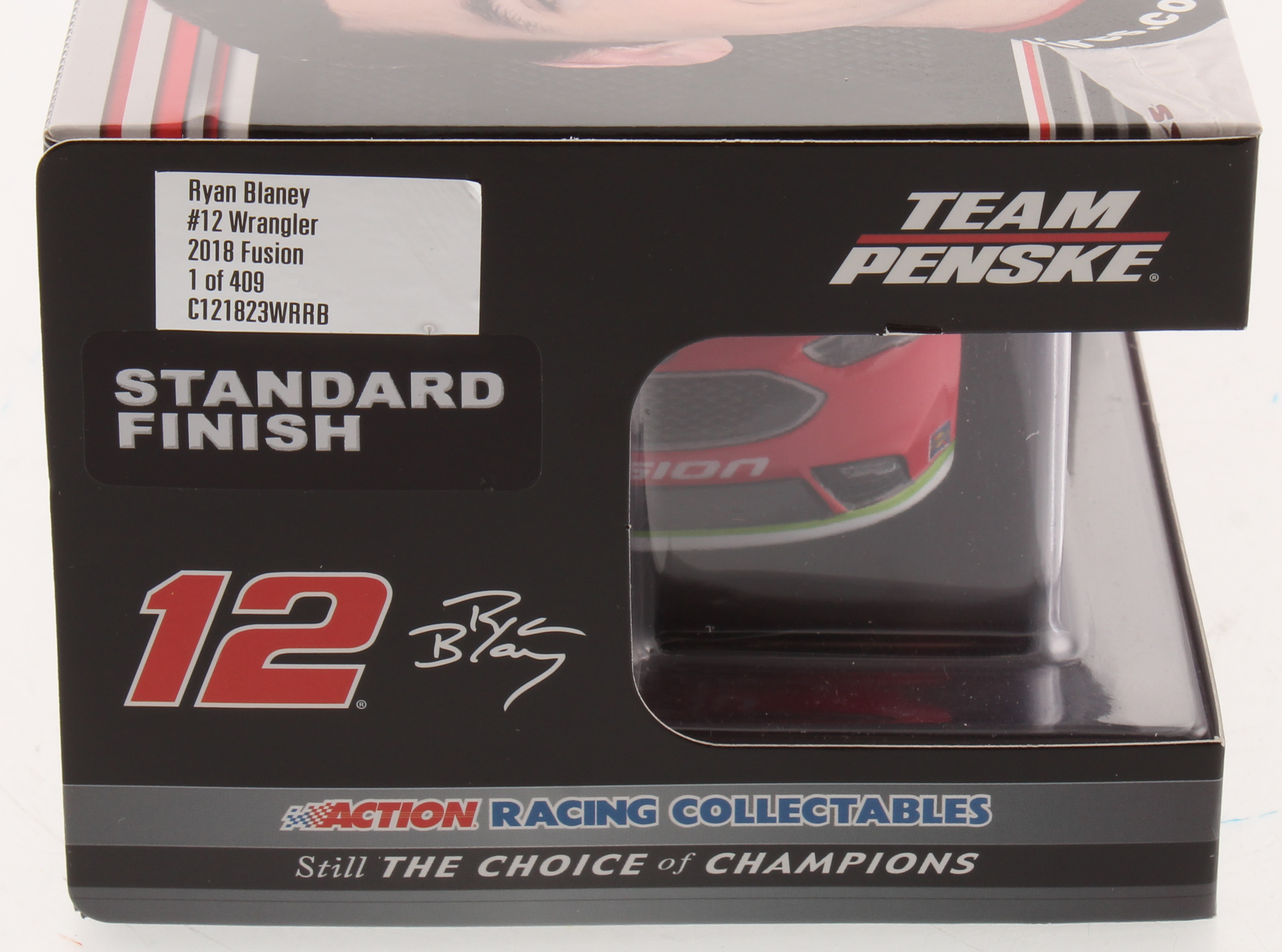 Ryan Blaney Signed NASCAR #12 Wrangler 2018 Fusion - 1:24 Premium Action Diecast Car (PA COA) at PristineAuction.com Ryan Blaney Signed NASCAR #12 Wrangler 2018 Fusion - 1:24 Premium Action Diecast Car (PA COA) at PristineAuction.com