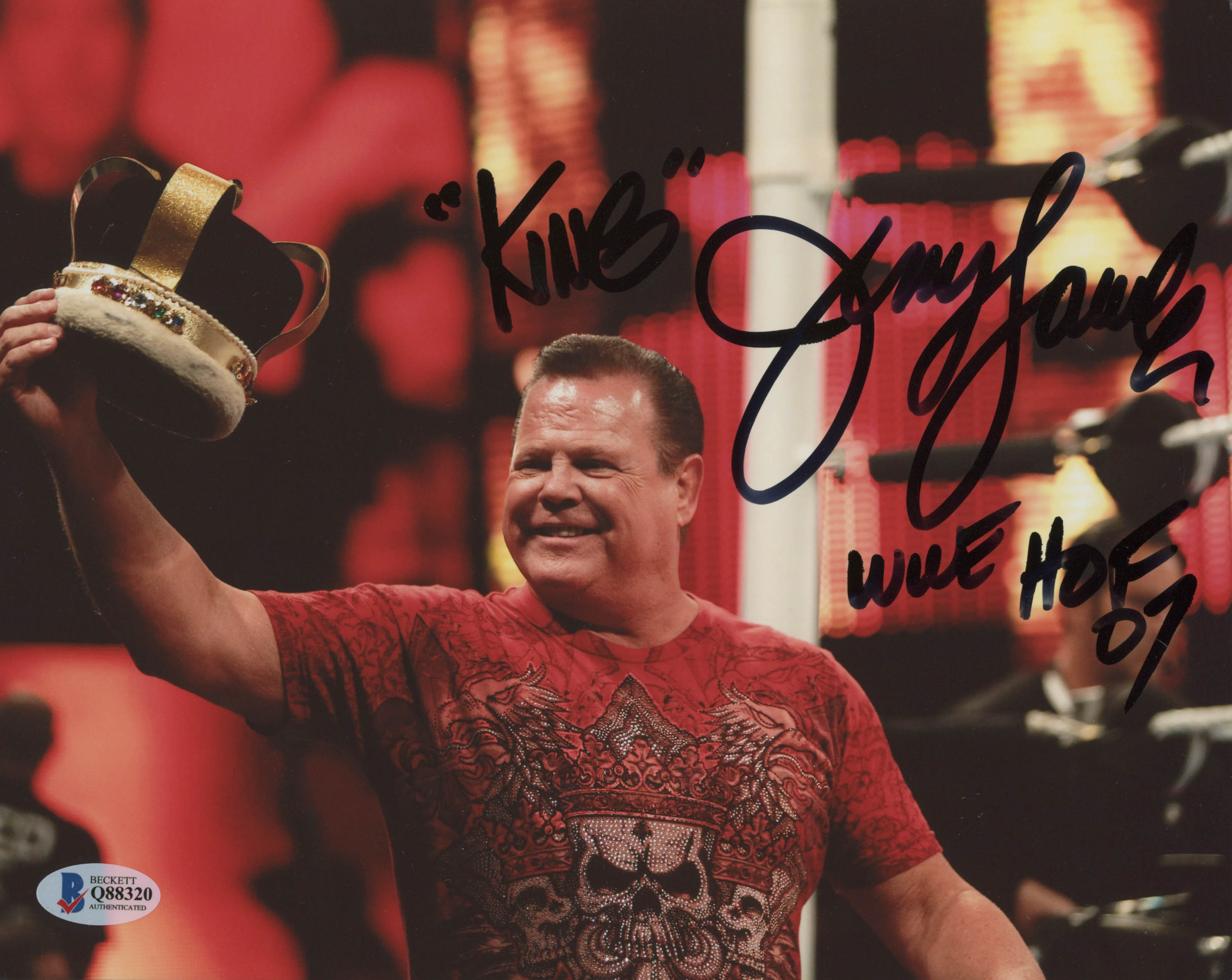 Jerry "The King" Lawler Signed 8x10 Photo Inscribed "King" & "WWE HOF 07" (Beckett COA) at PristineAuction.com Jerry "The King" Lawler Signed 8x10 Photo Inscribed "King" & "WWE HOF 07" (Beckett COA) at PristineAuction.com