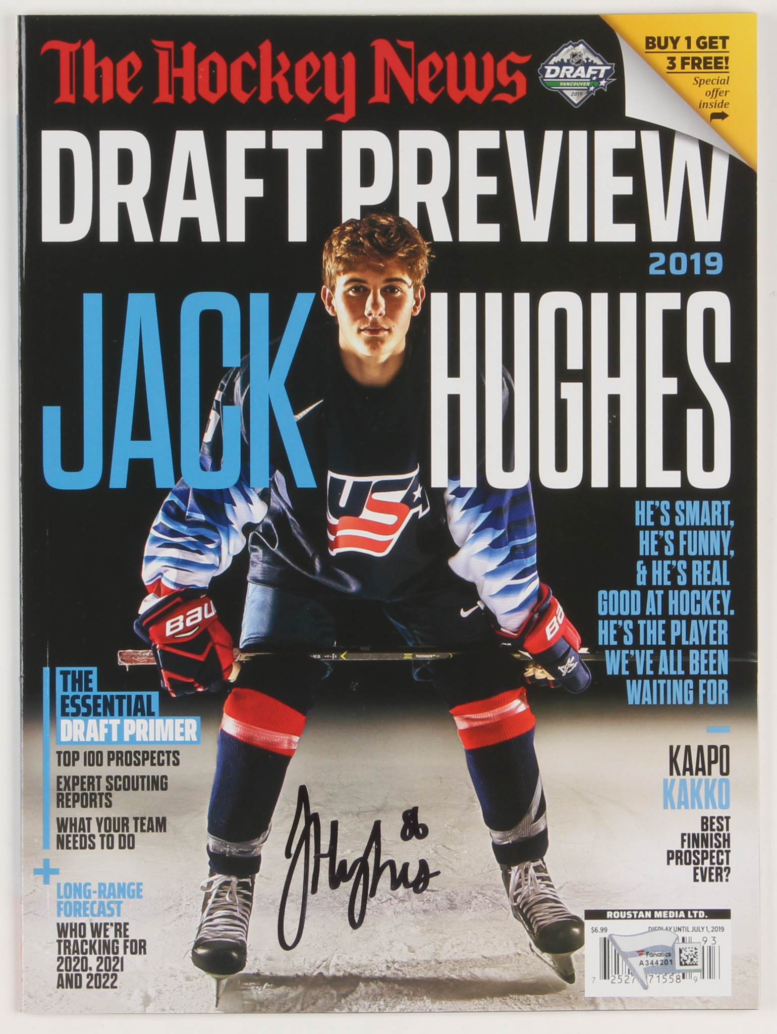Jack Hughes Signed 2019 The Hockey News Magazine (Fanatics Hologram) at PristineAuction.com Jack Hughes Signed 2019 The Hockey News Magazine (Fanatics Hologram) at PristineAuction.com