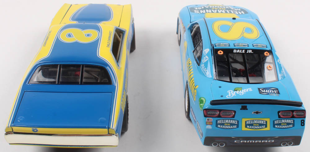 Lot of (2) LE 1:24 Scale Die Cast Cars with Dale Earnhardt #8 RPM 1975 Dodge & Dale Earnhardt Jr. #8 Hellman's Darlington 2019 Camaro at PristineAuction.com Lot of (2) LE 1:24 Scale Die Cast Cars with Dale Earnhardt #8 RPM 1975 Dodge & Dale Earnhardt Jr. #8 Hellman's Darlington 2019 Camaro at PristineAuction.com