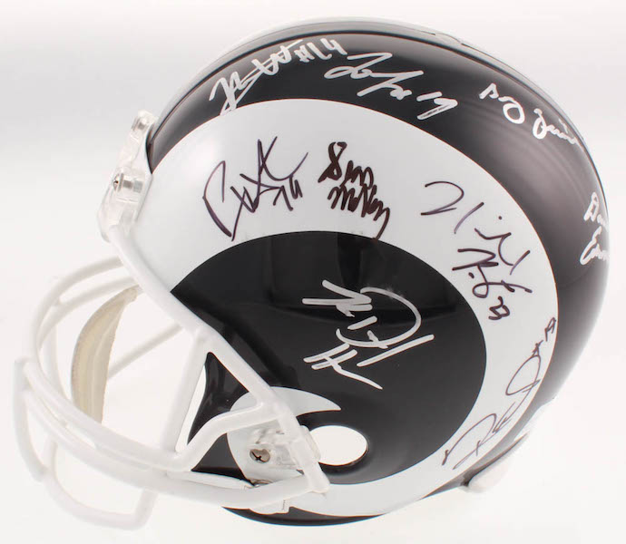 2019 Los Angeles Rams Full-Size Helmet Team-Signed by (19) with Sean McVay, Clay Matthews, Johnny Hekker, Greg Zuerlein, Dante Fowler Jr. (JSA ALOA) at PristineAuction.com 2019 Los Angeles Rams Full-Size Helmet Team-Signed by (19) with Sean McVay, Clay Matthews, Johnny Hekker, Greg Zuerlein, Dante Fowler Jr. (JSA ALOA) at PristineAuction.com