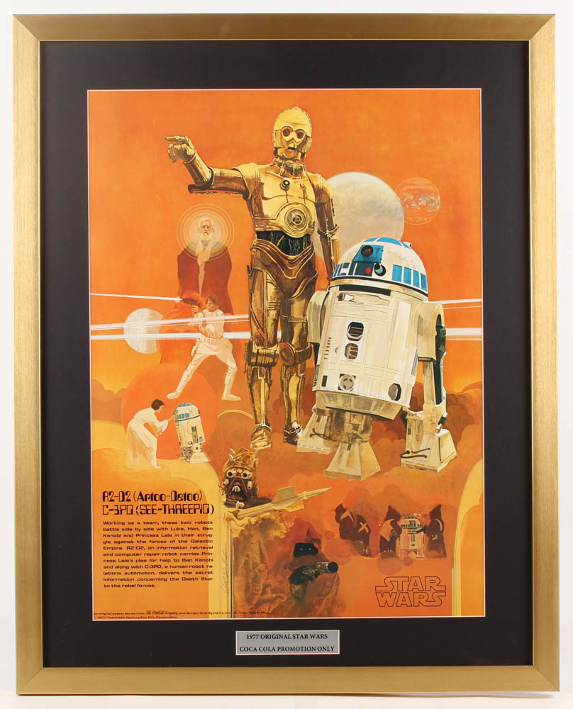 Vintage 1977 Coca Cola Star Wars 24x30 Custom Framed Poster Display at PristineAuction.com Vintage 1977 Coca Cola Star Wars 24x30 Custom Framed Poster Display at PristineAuction.com