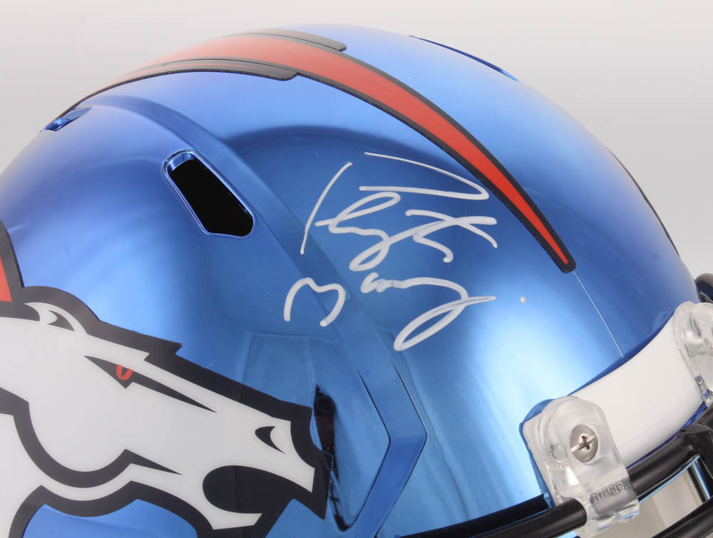 Peyton Manning Signed Broncos Full-Size Chrome Speed Helmet (JSA COA) at PristineAuction.com Peyton Manning Signed Broncos Full-Size Chrome Speed Helmet (JSA COA) at PristineAuction.com