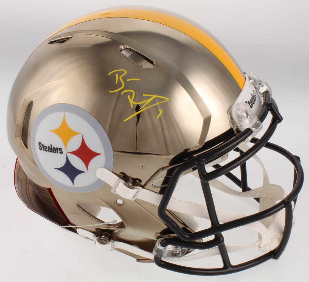 Ben Roethlisberger Signed Steelers Authentic On-Field Full-Size Chrome Speed Helmet (Beckett COA & Fanatics Hologram) at PristineAuction.com Ben Roethlisberger Signed Steelers Authentic On-Field Full-Size Chrome Speed Helmet (Beckett COA & Fanatics Hologram) at PristineAuction.com