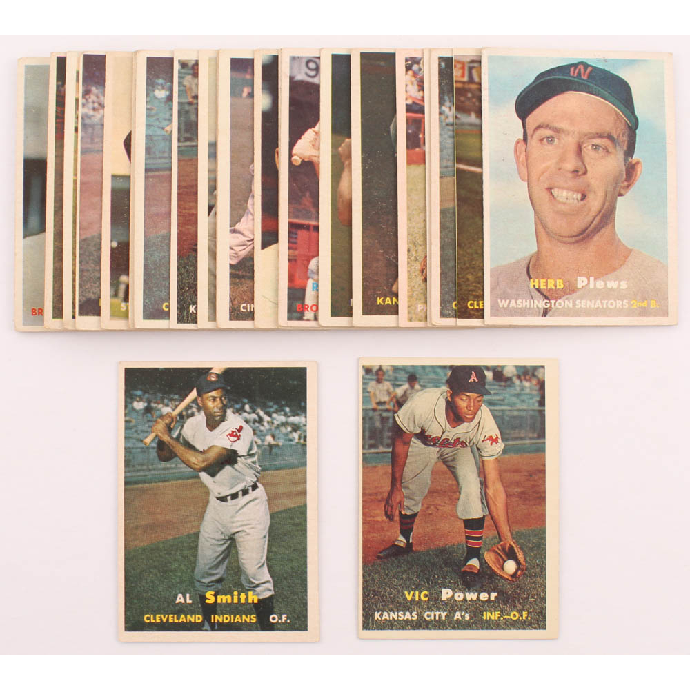Lot of (26) 1957 Topps Baseball Cards with #145 Al Smith, #167 Vic Power |  Pristine Auction