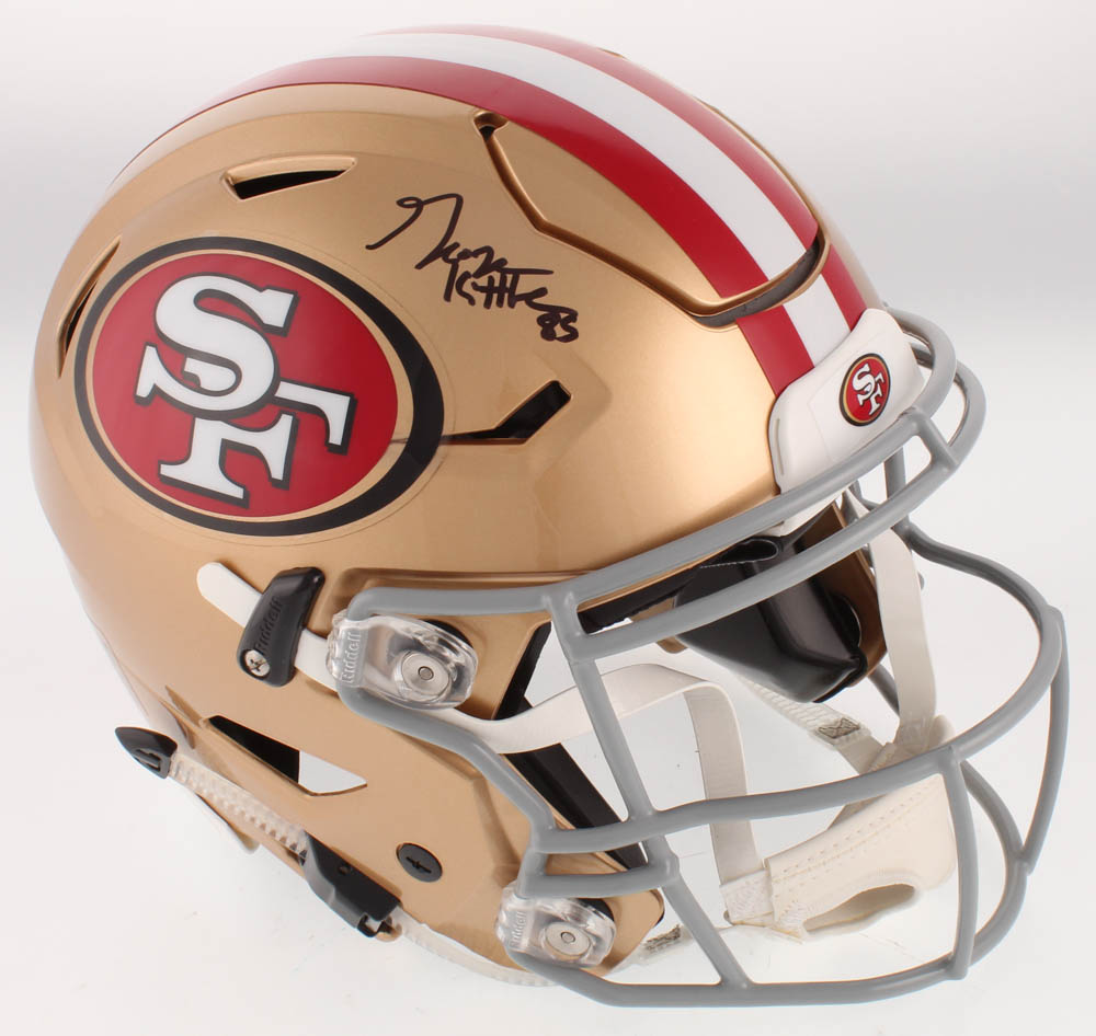 George Kittle Signed 49ers Full-Size Authentic On-Field SpeedFlex Helmet (Beckett) at PristineAuction.com George Kittle Signed 49ers Full-Size Authentic On-Field SpeedFlex Helmet (Beckett) at PristineAuction.com