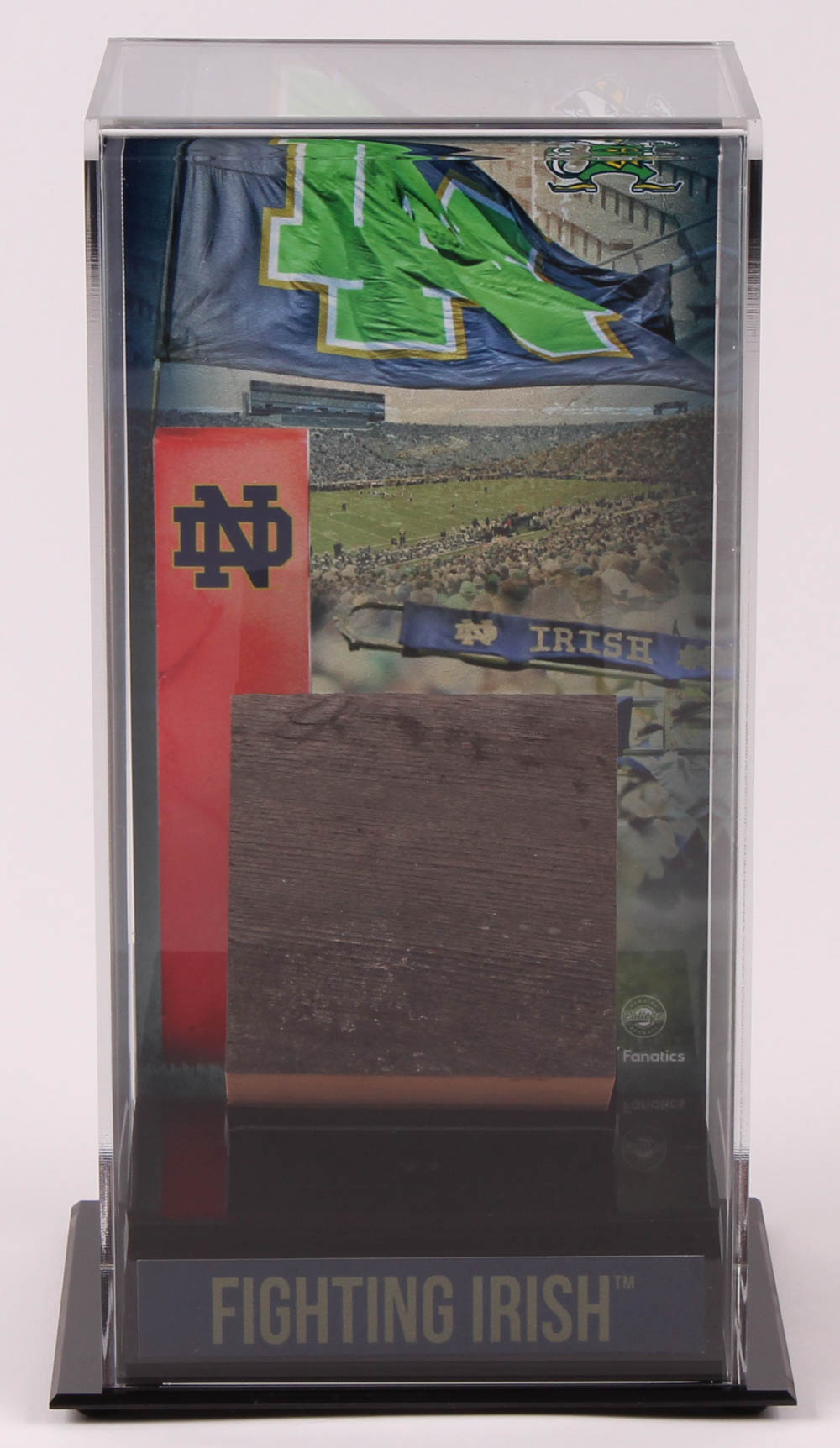 Notre Dame Fighting Irish - Notre Dame Stadium Game-Used Bleacher Bench Slice with Display Case (University of Notre Dame COA) at PristineAuction.com Notre Dame Fighting Irish - Notre Dame Stadium Game-Used Bleacher Bench Slice with Display Case (University of Notre Dame COA) at PristineAuction.com