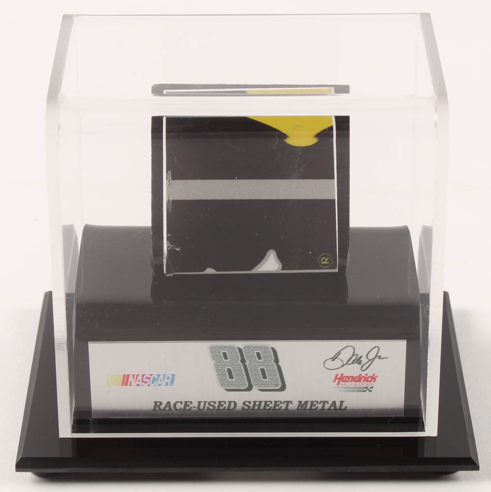Dale Earnhardt Jr. NASCAR Race-Used Sheet Metal Display (Fanatics COA) at PristineAuction.com Dale Earnhardt Jr. NASCAR Race-Used Sheet Metal Display (Fanatics COA) at PristineAuction.com