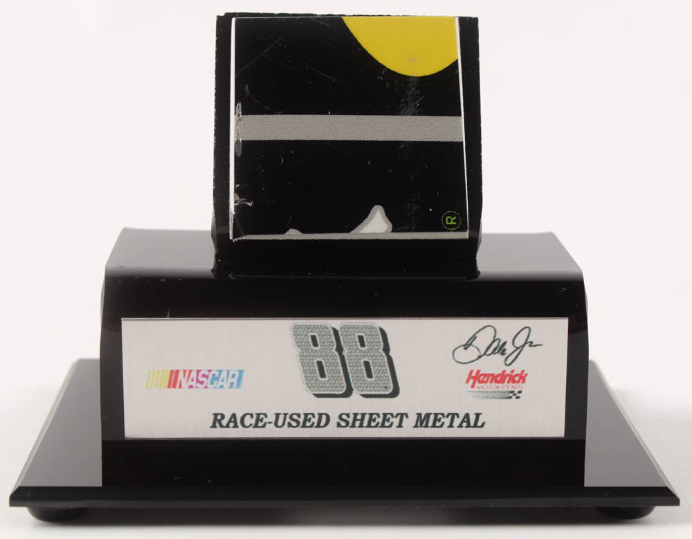Dale Earnhardt Jr. NASCAR Race-Used Sheet Metal Display (Fanatics COA) at PristineAuction.com Dale Earnhardt Jr. NASCAR Race-Used Sheet Metal Display (Fanatics COA) at PristineAuction.com